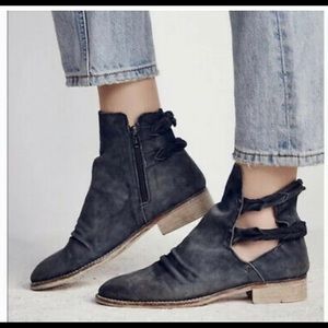 Grey Free People Landslide Ankle Boots